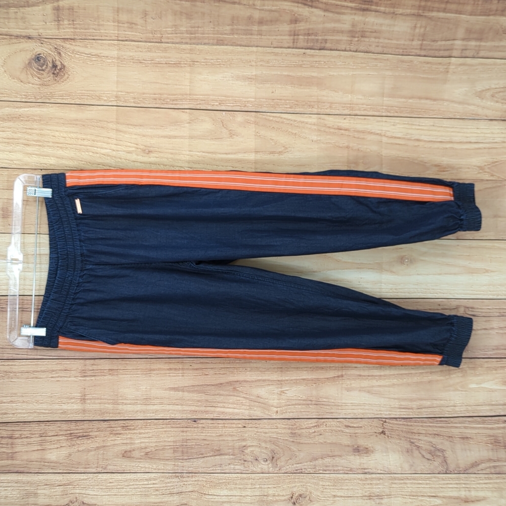 SWEATY BETTY Twilight Sport 7/8 Length Chambray Side Stripe Joggers Sz S